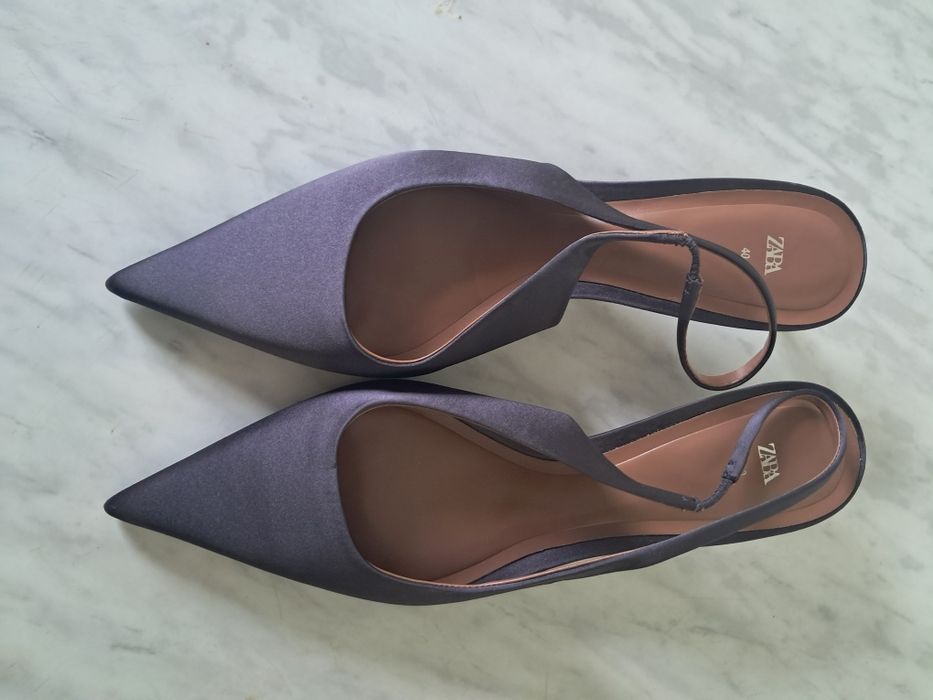 Модні осінні 2024 року атласні жіночі туфлі-човники ZARA