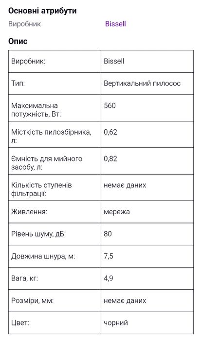 Миючий пилосос Bissel