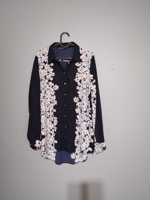 Koszula granatowa plus size elegancka 44 2xl