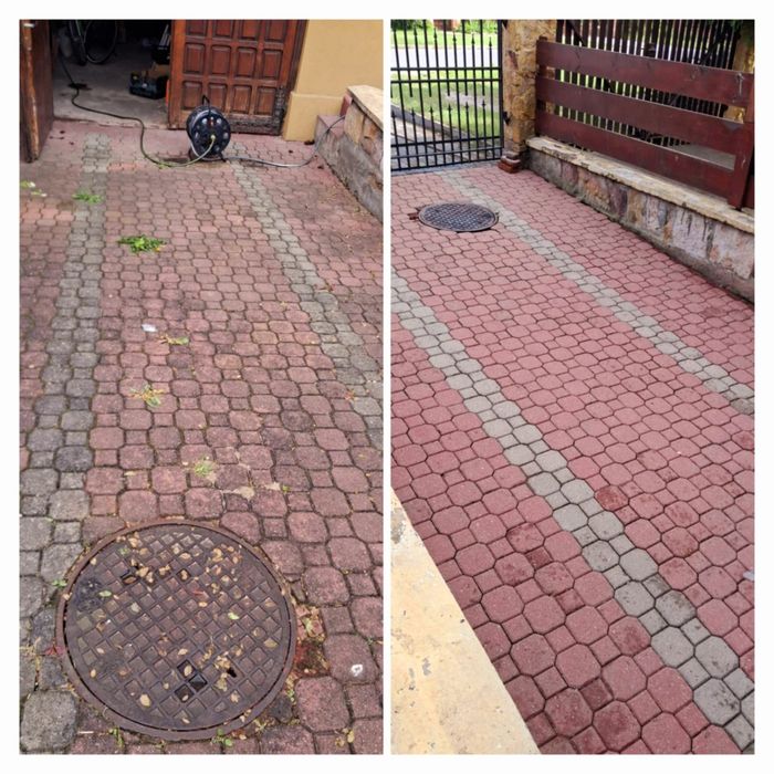 Usługi mycia kostki brukowej, elewacji, itp.