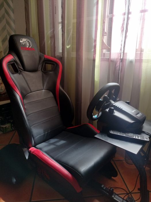 Conjunto Baquet Rali Cobra + Volante Logitech e Pedais