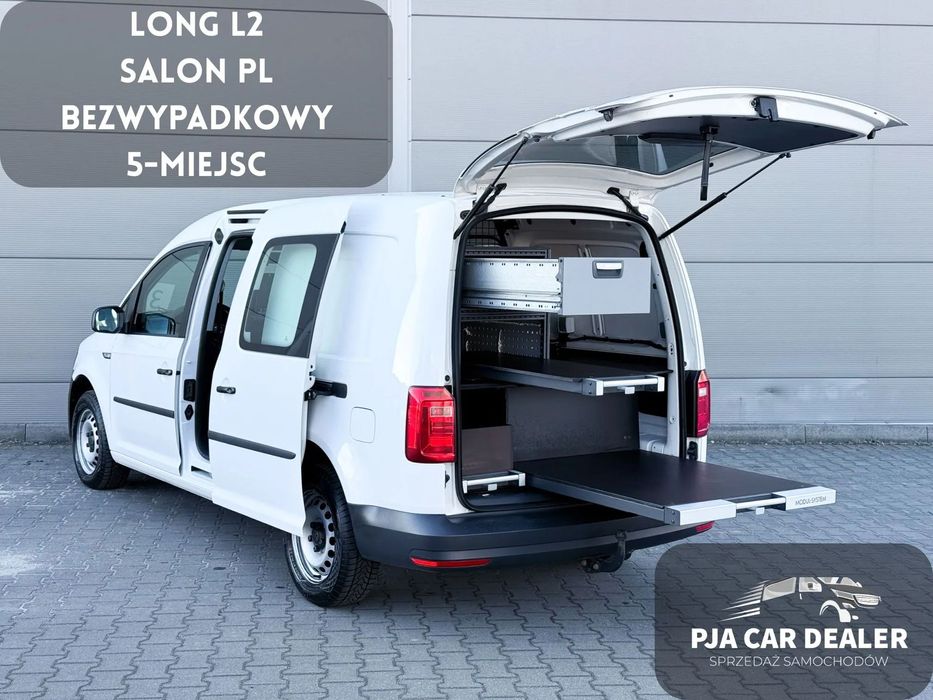 Volkswagen Caddy SUPER STAN !! Zabudowa Warsztatowa 5-miejsc, SALON PL