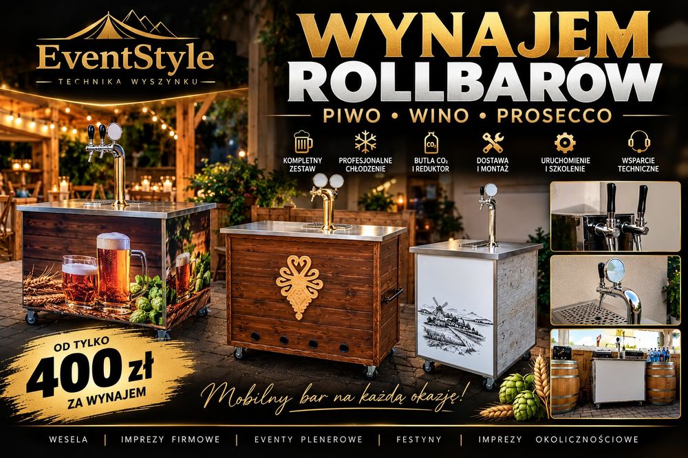 Wynajmę Rollbar/Nalewak do piwa/ Wina/ Proseco
