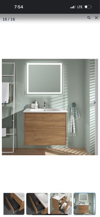 Villeroy & Boch Finero umywalka z szafką 80 cm i lustrem S00302RHR1