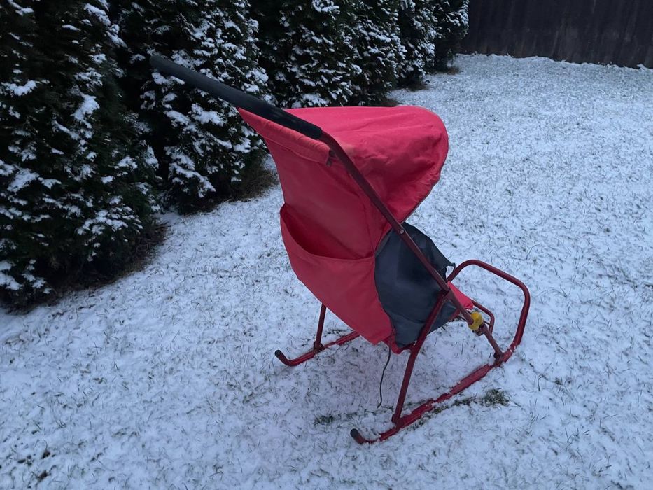 Санчата з ручкою мами коляска сани санки складные саночки борд візочок