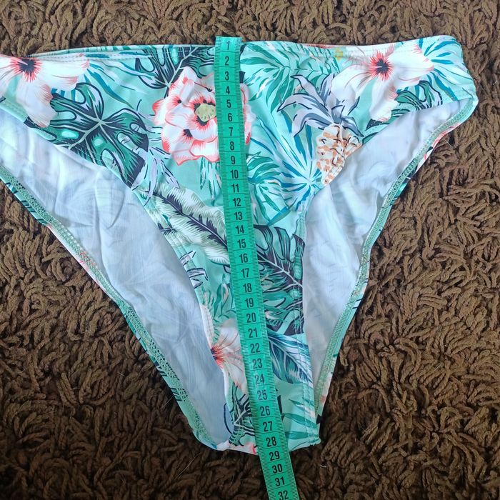 L Strój bikini kąpielowy 3 częściowy miętowy  plażowy