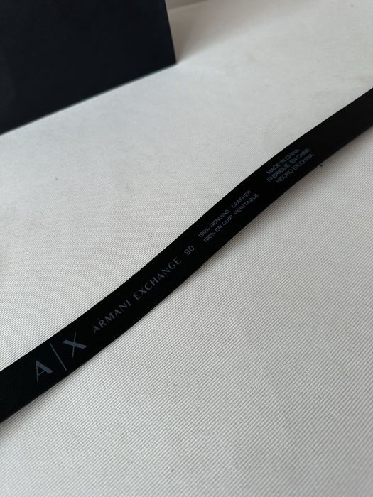 Pasek AX czarny skórzany Armani Exchange 90cm unisex