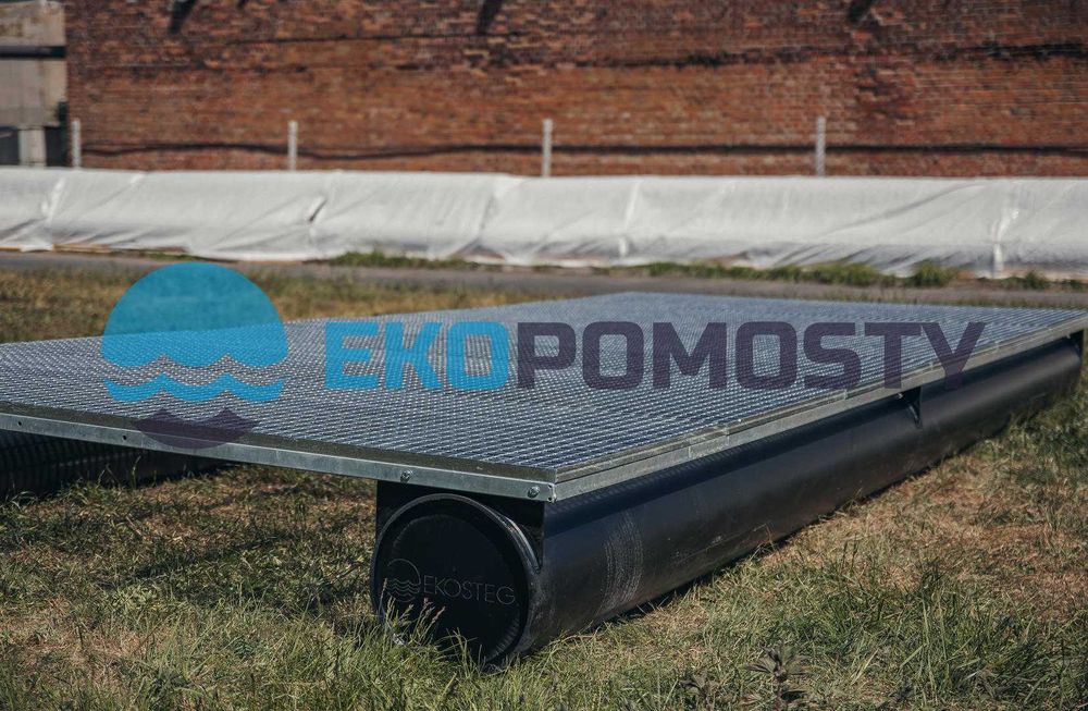 Pomost pływający, platforma pływająca, ponton 6x2,4m, krata stalowa