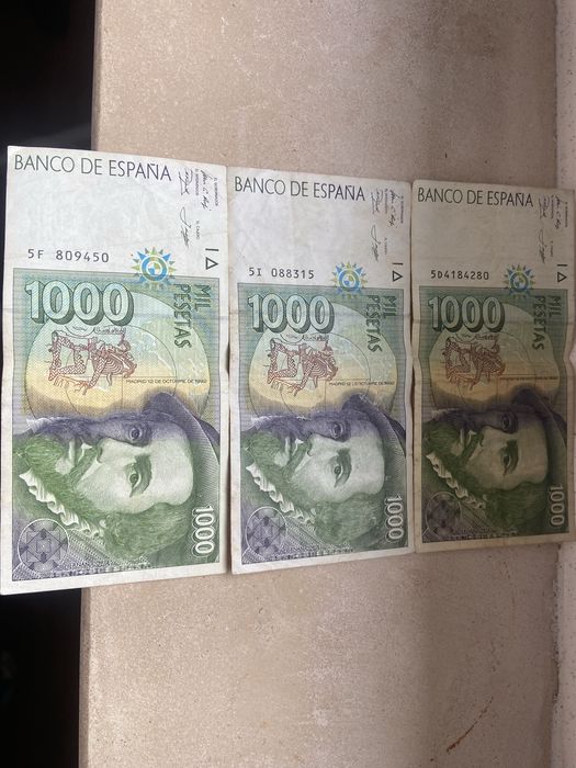 3 Notas 1000 Pesetas