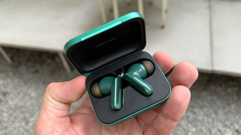 ‼️+ЧОХОЛ! Realme Buds Air 7 Pro(Bl/Green)|Беспроводные блютуз наушники