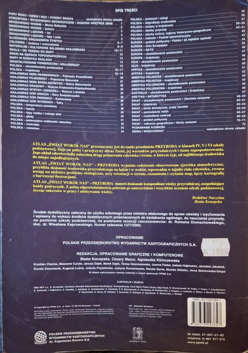 Atlas: przyroda - szkoła podstawowa - 2003
