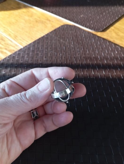 Pierścionek, pierścień, kolos, srebro oksydowane 925.