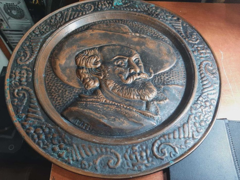 Piękny mosiężny obraz o średnicy 36cm