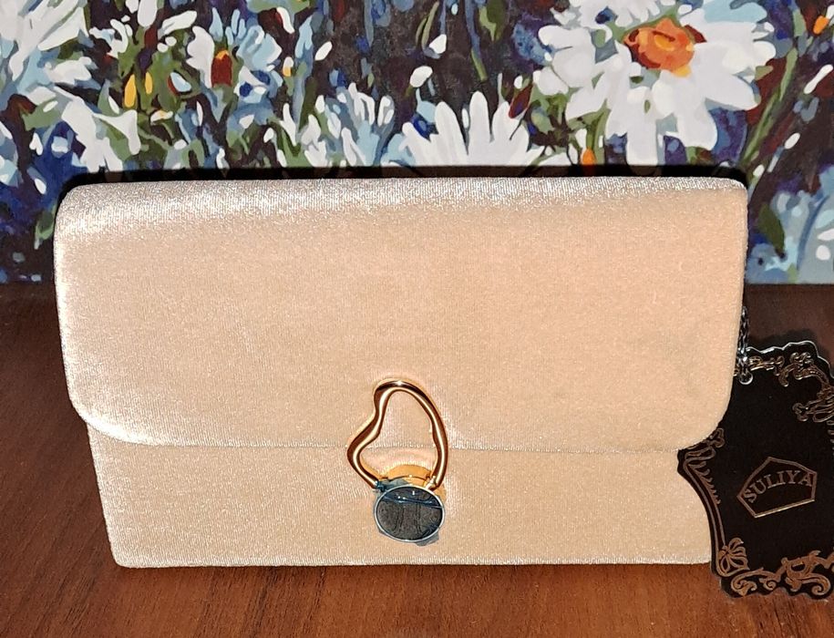 Клатч новый велюровый сумка