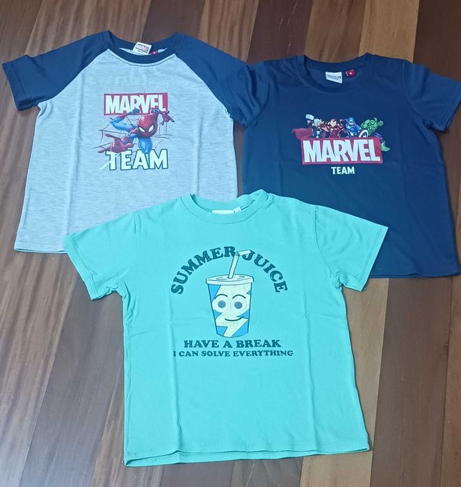 Conjunto de 3 t-shirts para criança - 6 anos