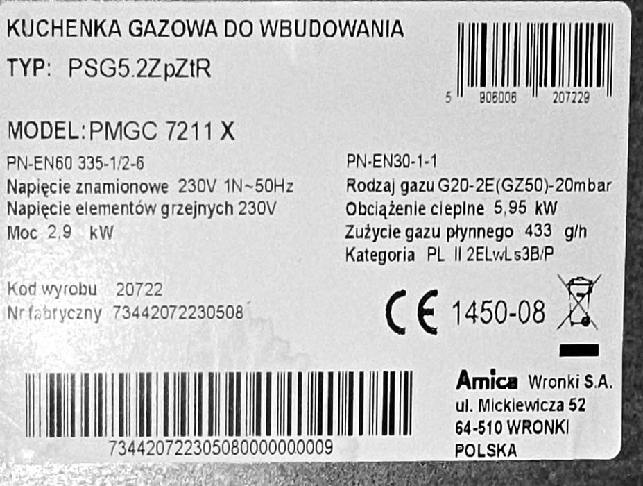Amica Płyta GaZoWo-ELEKtryczna !