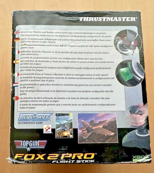 Microsoft XBOX Thrusmaster TOP GUN FOX 2 PRO FLIGHT STICK Novo selado