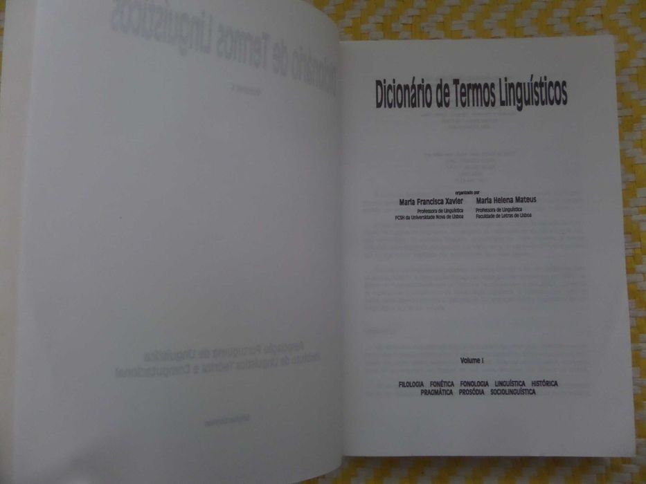 Dicionário de termos linguísticos – Vol. 1 Ass Portug. de Linguística,