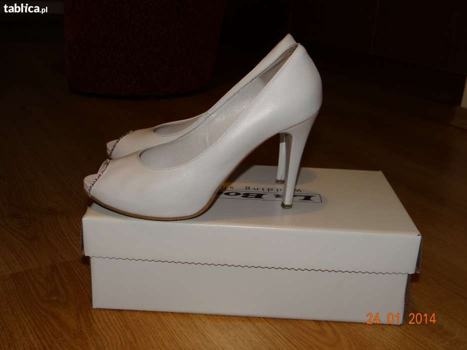 Buty ślubne białe La Boda SWAROVSKI rozm. 39