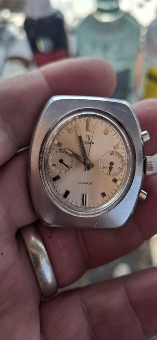 Relogio yema corda conografo valguxe 7730 caixa aco