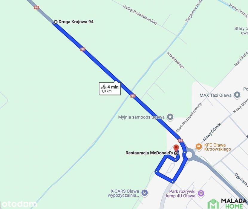 Działka budowlana niedaleko MacDonalda