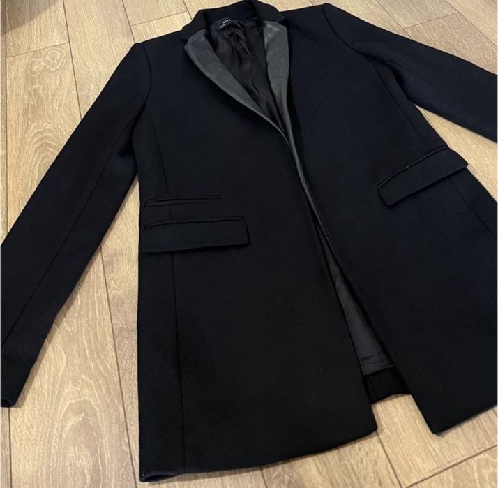 Пальто чорне, демісезонне, Zara, розмір XS