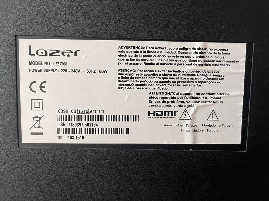 Televisão - TV LED Lazer 32" HDMI, HD, USB, VGA