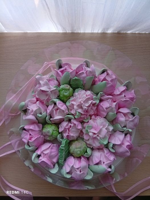 Kwiaty z zefiru, Kwiaty jadalne, kwiaty z pianki