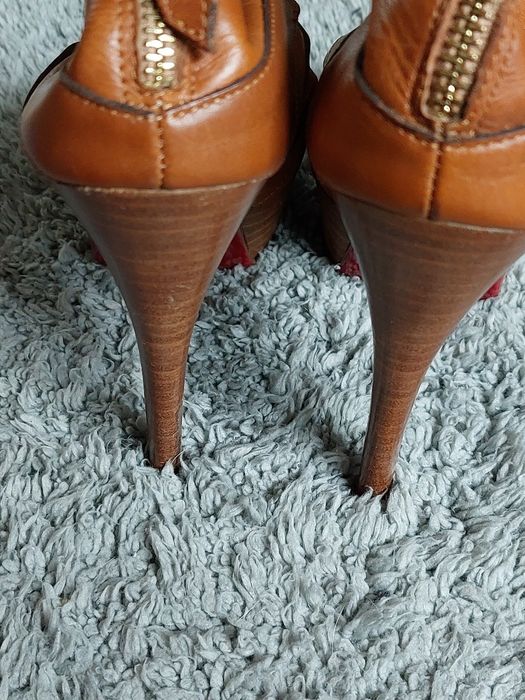 Louboutin sandały platformy szpilki camel Gladiatorki 40 39 auth.