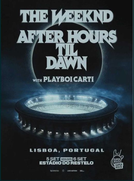 Bilhete para concerto dia 6 Setembro