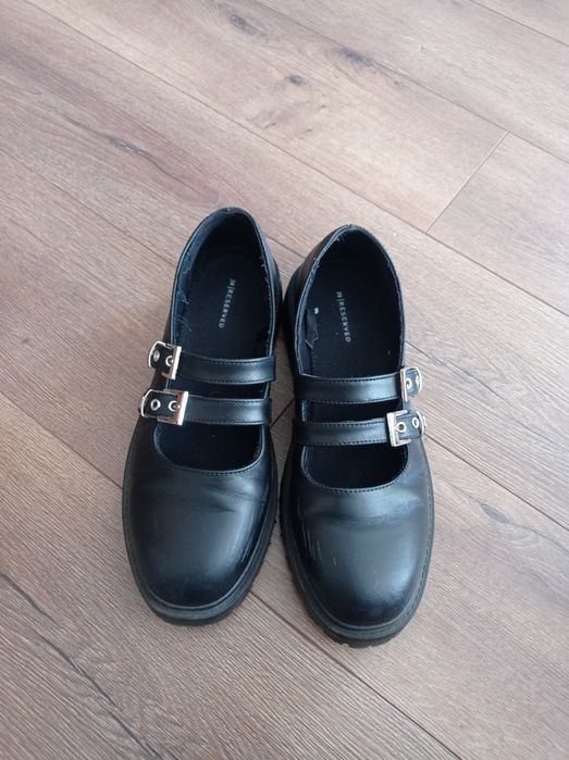 Loafersy skórzane czarne damskie r. 38