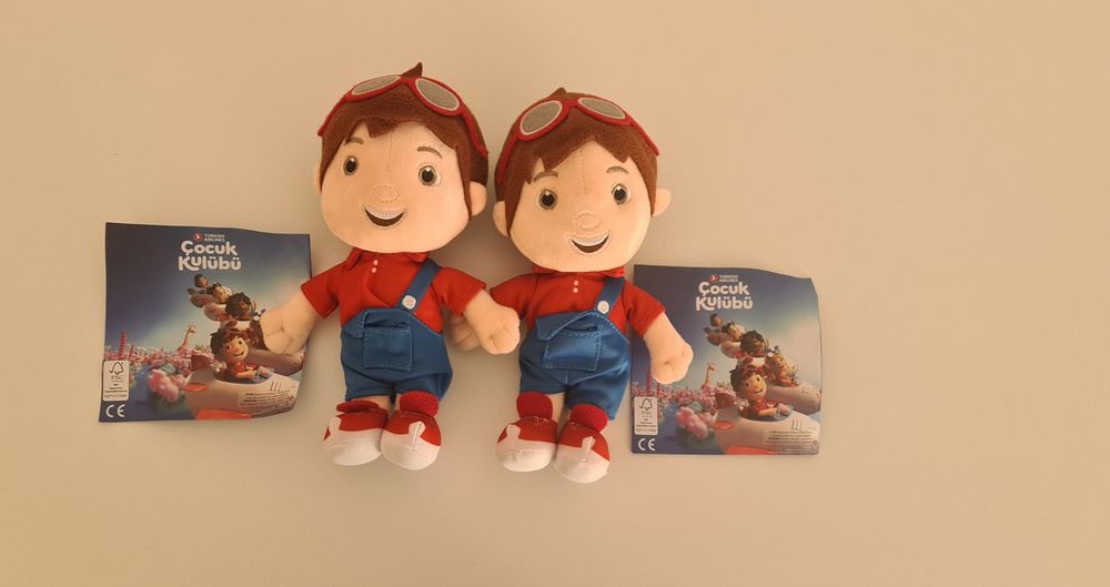 Conjunto de 2 peluches da Turkish Airlines Kids Club. Novos