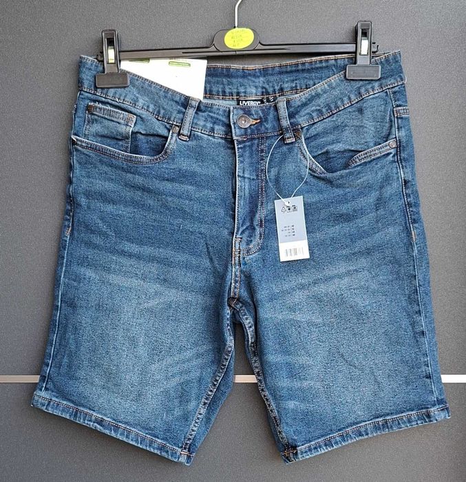 NOWE męskie krótkie spodenki szorty jeansowe 48 38 M Livergy