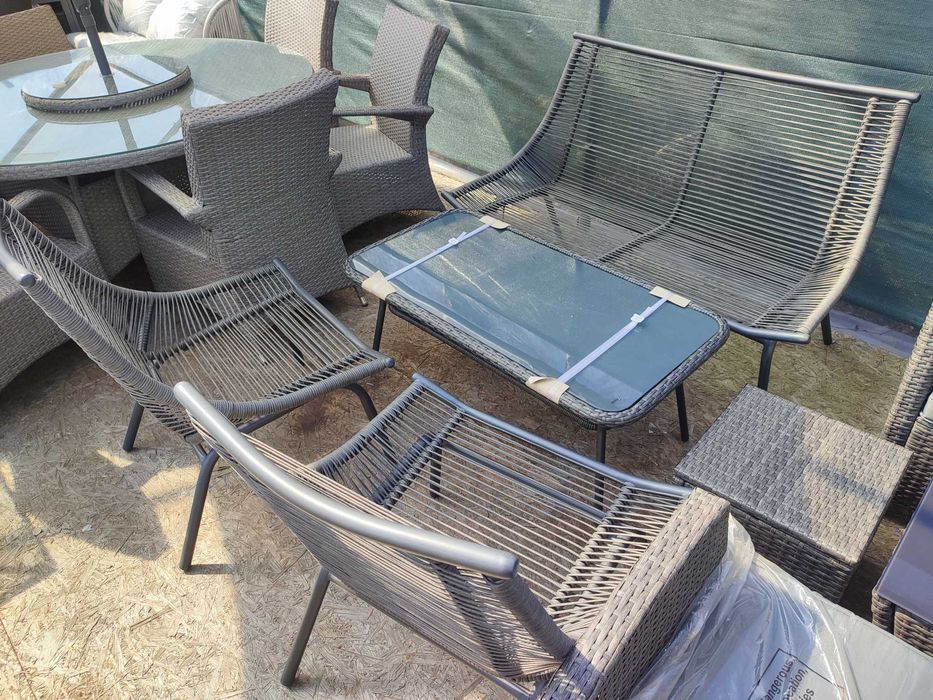 Meble Ogrodowe Venus Sofa 2 Fotele Stolik Technorattan
