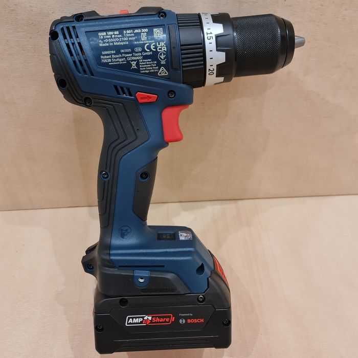 144. Bosch Professional GSB 18V-65 + 2 Baterias 5.0Ah + Carregador + L-BOXX