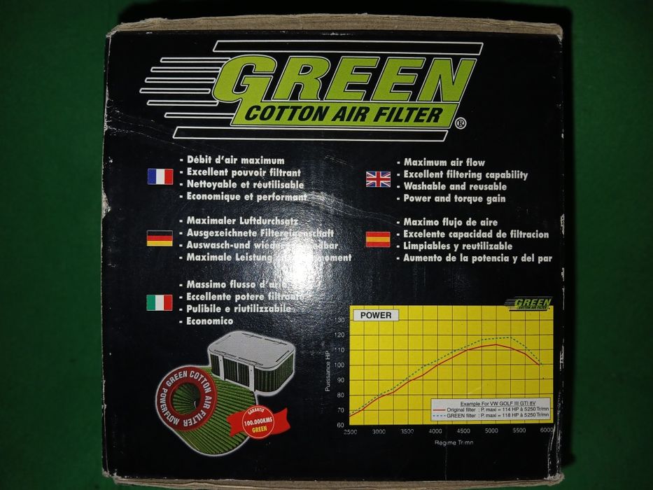 Filtro de ar Green/ Honda