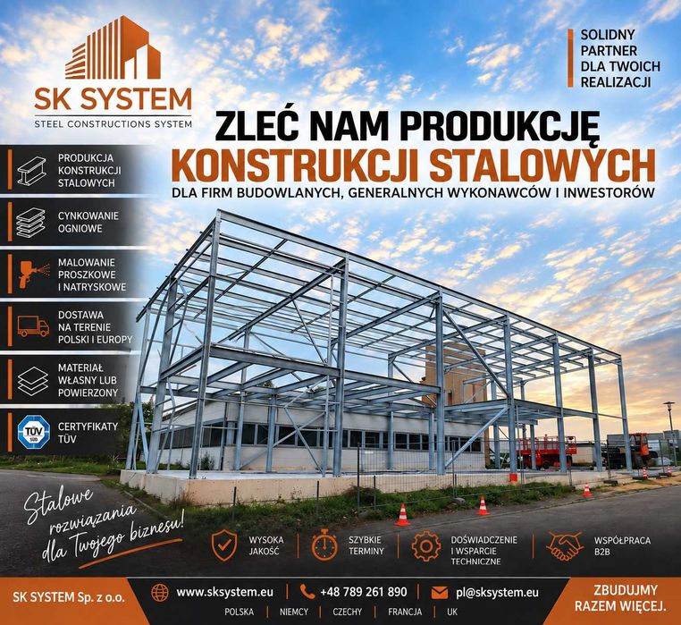 Produkcja konstrukcji stalowych na zlecenie | Spawanie | Cynkowanie | Montaż