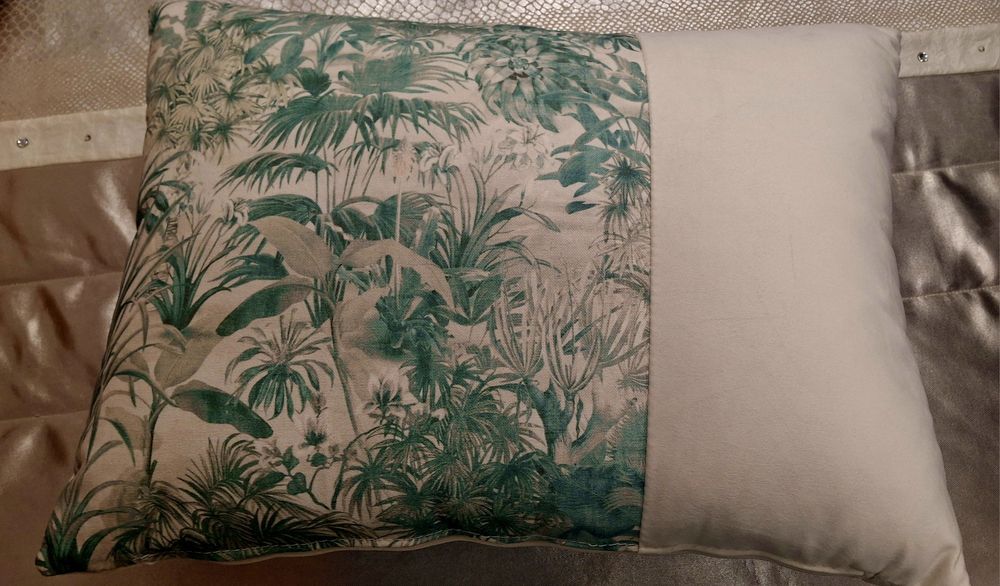 Almofadas rectangulares veludo e aplicação tecido