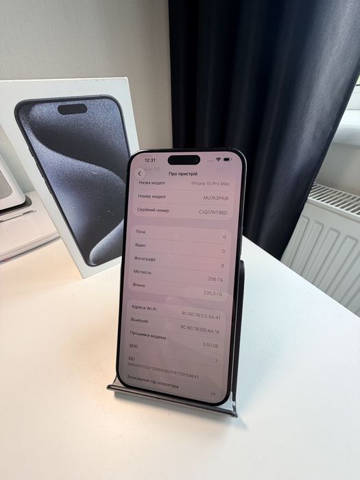 Apple iPhone 15 Pro Max 256GB Blue Titanium!! Sim+Esim!! 680$