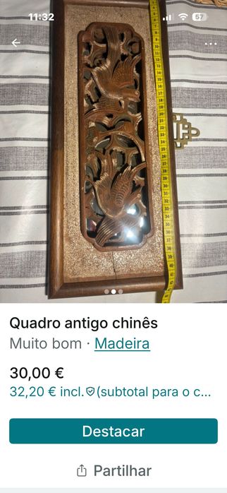 Quadro de parede antigo chinês