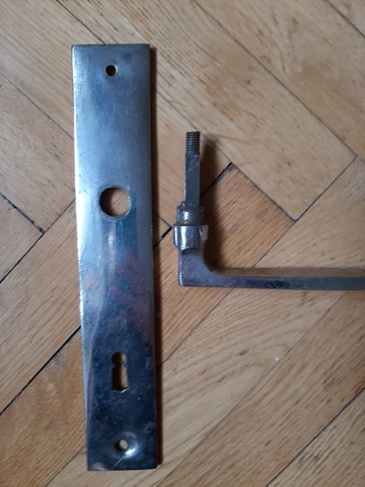 Szyld z klamką chromowany pojedynczy z PRL vintage lata 60-te