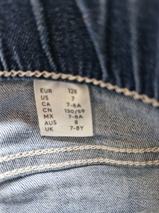Jeansowe spodnie H&M 7-8 lat