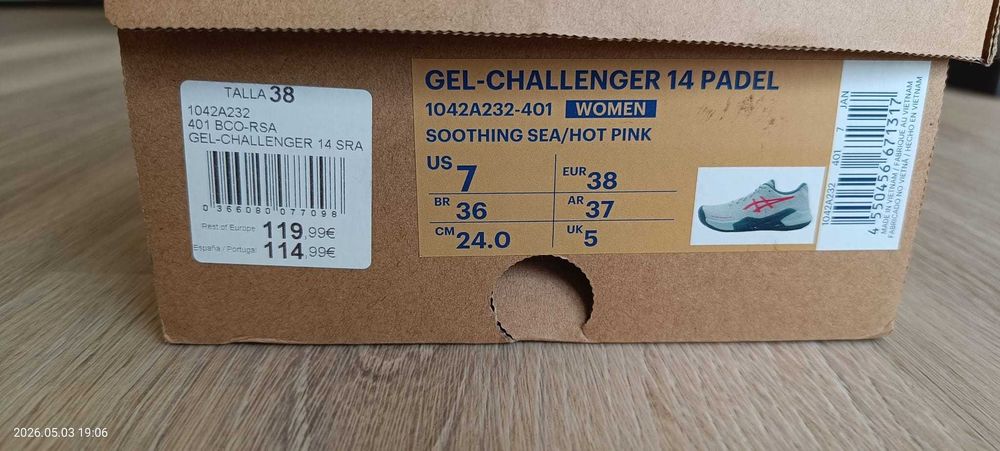 Ténis Asics Gel-Challenger 14 Padel, 38
