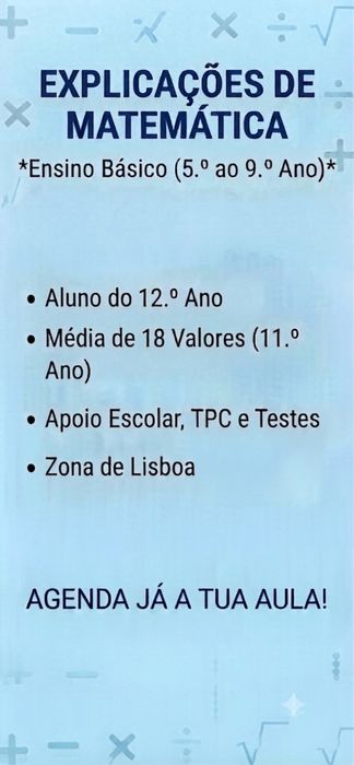 Explicações de Matemática - Ensino Básico (Lisboa)