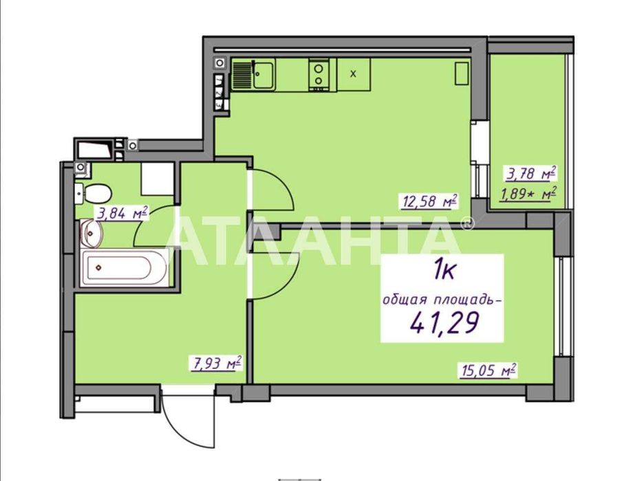 1-room apartment apartment by the address st. Fruktovaya (area 41 m²) - Atlanta.ua - photo 2