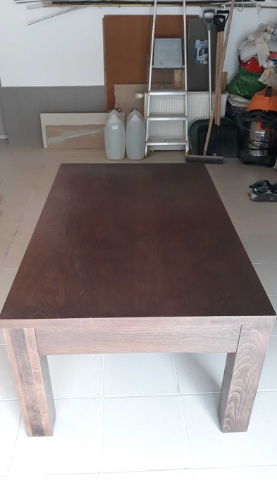 stół - ława do salonu 130x80 wys.56, ciemne drewno