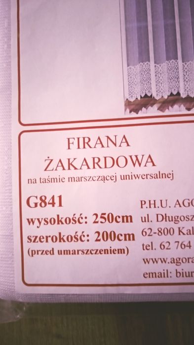 Firanka żakardowa