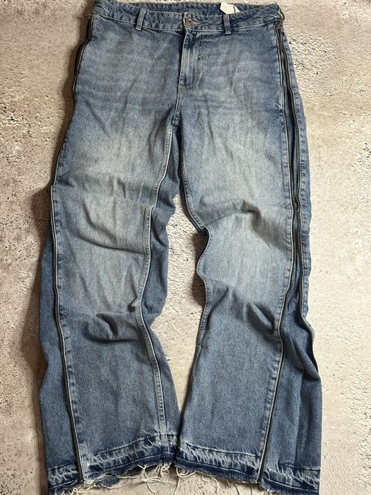 Zara flared zip jeans