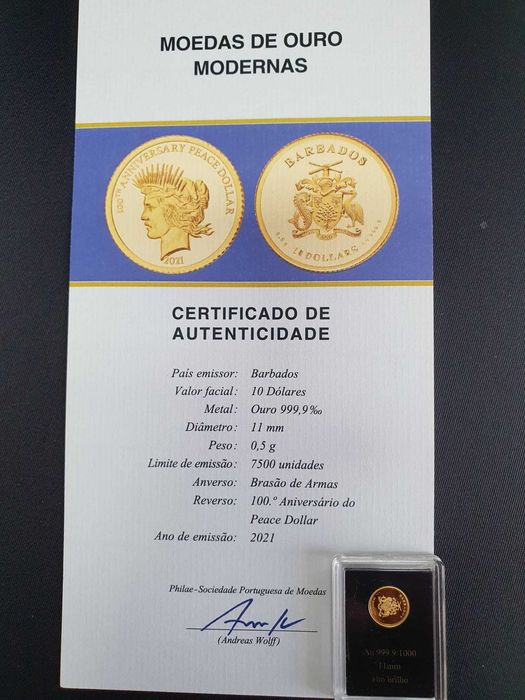 Moeda de ouro para colecionadores