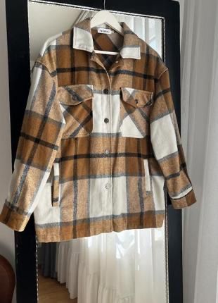 Сорочка тепла в клітинку, рубашка в клітинку, піджак кашемировий